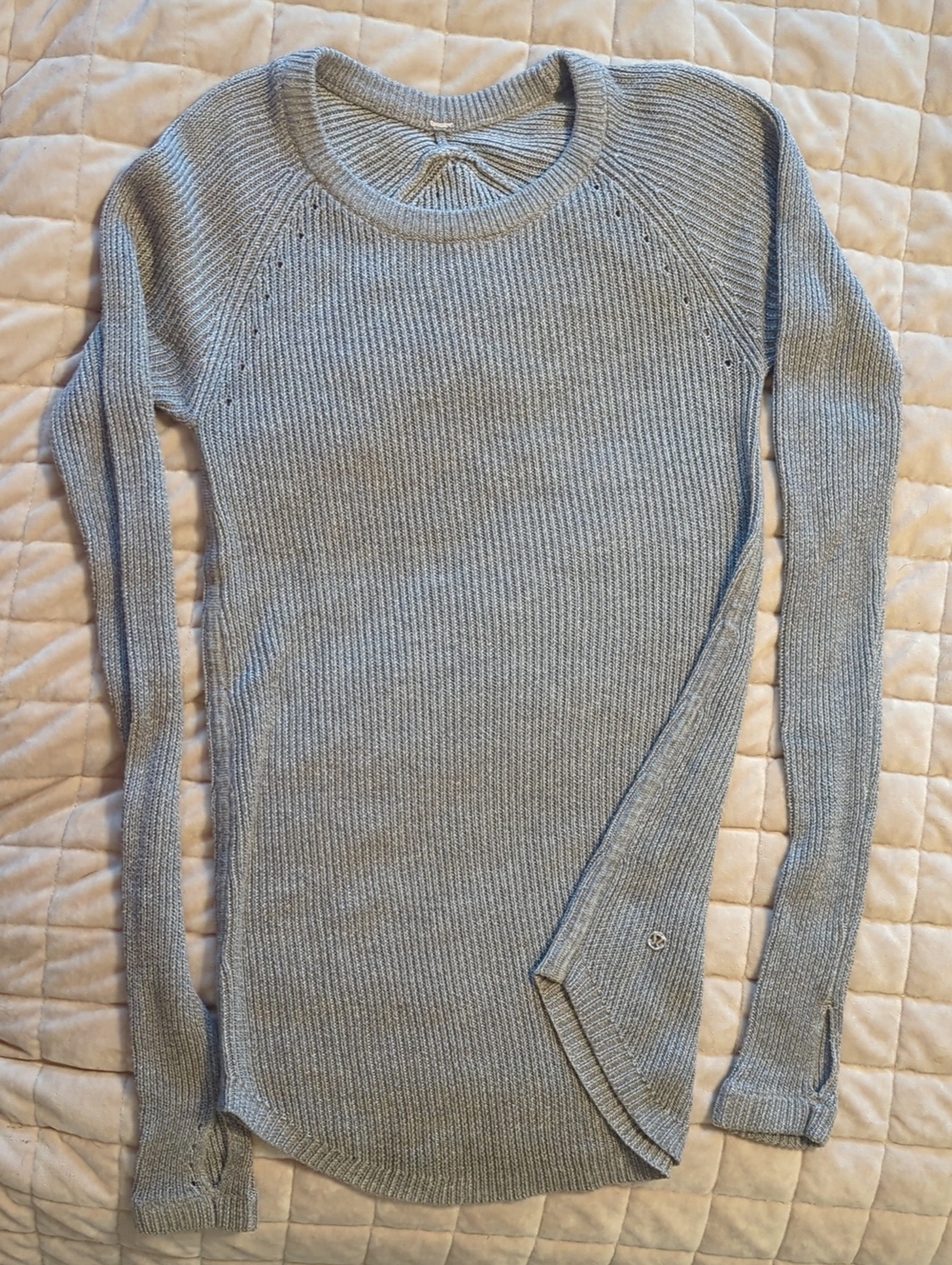 Lululemon Light Gray Ribbed Sweater